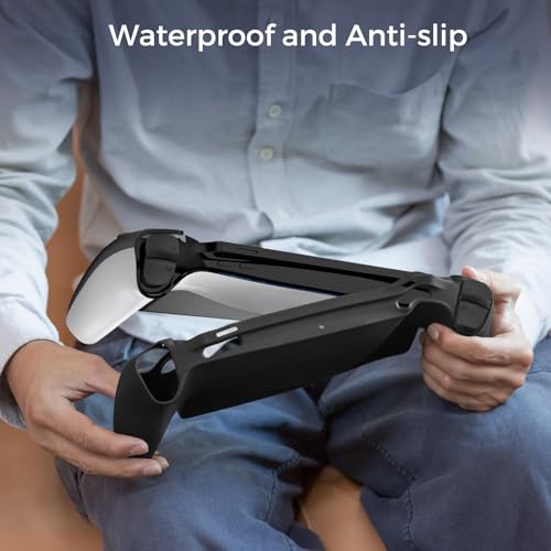 CoBak case for Sony Playstation Portal, Silicone Shock-Absorption Anti-Fingerprint Scratch Resistant Cover Case for Playstation Portal - Black