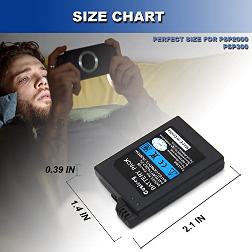Cuzieey Replacement Battery for PSP 2000 3000: Battery for Sony PSP2001-2010 PSP3001-3010, PSP-S110 Console(3.6V 3600mAh)