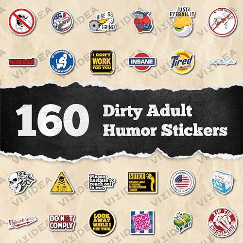 160 PCS Funny Hard Hat Stickers Set