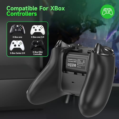 MOTYCTCH Rechargeable Battery Pack for Xbox One and Xbox Series X|S,2 Pack 1400mAH Xbox Controller Battery Pack for Xbox Series S/Xbox Series X/Xbox One/X/S/Elite(2 Batteries Only)