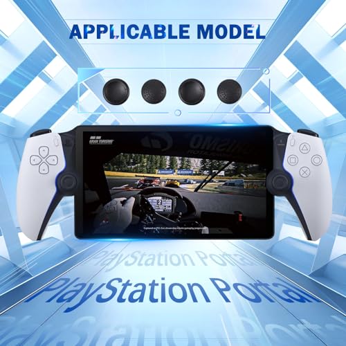 DLseego Thumb Grips Caps for Playstation Portal, Full Protection Anti-Slip & Anti-Scratch Anti-Fingerprint Protective Cover 8 Thumb Stick Caps for Playstation Portal Remote Player - Black