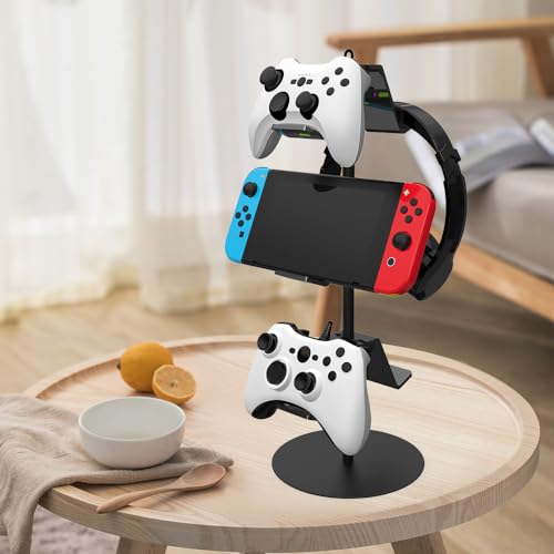 PPXHFV Controller Stand 3 Tier,Controller Stand for 6 Packs,Black Game Controller Stand,Game Controller Holder,for PS4/PS5/Xbox ONE/Switch Pro/Headset