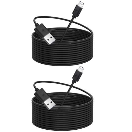 Smays 16 ft Charger Cord for PS4 Controller, Long Micro USB Cable 2-Pack