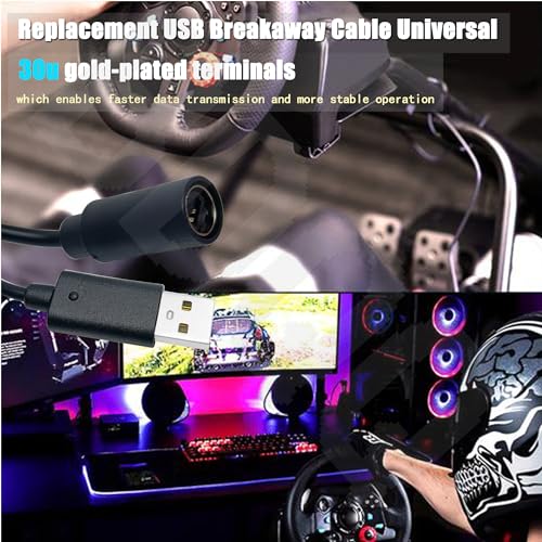 BDQQ Upgraded Replacement USB Breakaway Cable for Logitech G920, Ferrari 458 Spider Racing Wheel Driving Force, Fast Data Transmission, Built-in Anti-Interference Ring