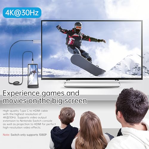 ELUTENG Compatible for Nintendo Switch Hdmi Cable 4K 6.6FT Switch Dock USB C to HDMI Switch TV Dock with PD Fast Charging for for NS/OLED/Laptop/Smartphone/Switch Connection Projector