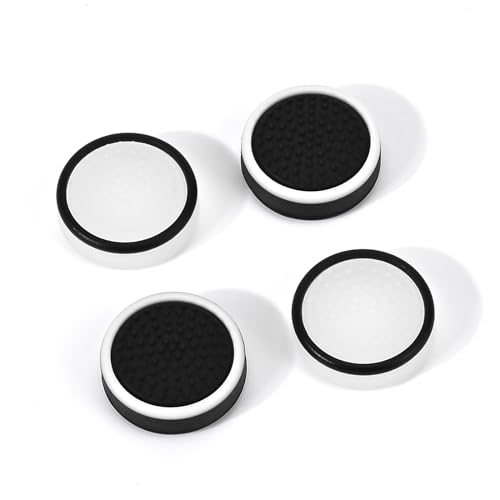DLseego Thumb Grips Caps for Playstation Portal, Full Protection Anti-Slip & Anti-Scratch Anti-Fingerprint Protective Cover 4 Thumb Stick Caps for Playstation Portal Remote Player - Black White
