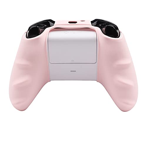 Pink Skins RALAN,Silicone Controller Cover Skin Protector Compatible for Xbox One S/X Controller (Pink Pro Thumb Grip x 2,Cat + Skull Cap &Cover Grip x 2)