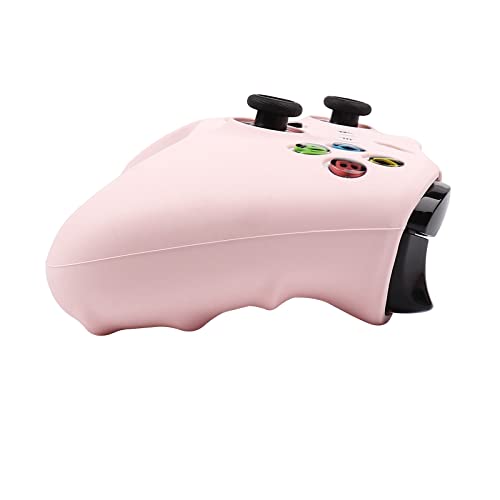 Pink Skins RALAN,Silicone Controller Cover Skin Protector Compatible for Xbox One S/X Controller (Pink Pro Thumb Grip x 2,Cat + Skull Cap &Cover Grip x 2)