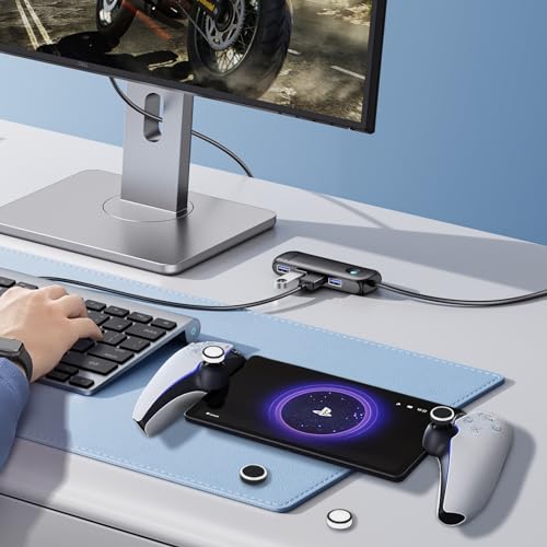 DLseego Thumb Grips Caps for Playstation Portal, Full Protection Anti-Slip & Anti-Scratch Anti-Fingerprint Protective Cover 4 Thumb Stick Caps for Playstation Portal Remote Player - Black White