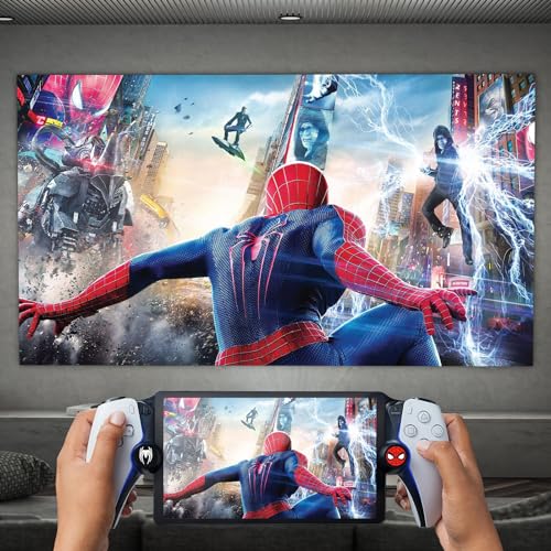 DLseego Thumb Grips Caps for Playstation Portal Remote Player, Full Protection Anti-Slip & Anti-Scratch Anti-Fingerprint Protective Cartoon Button Cap Cover 4 Thumb Stick Caps - Black Spiders