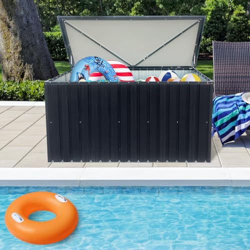 Jaxenor 350 Gallon Waterproof Outdoor Metal Storage Box