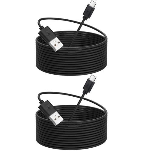 Smays 16 ft Long Charger Cord for PS5 Controller, USB C Charging Cable 2-Pack