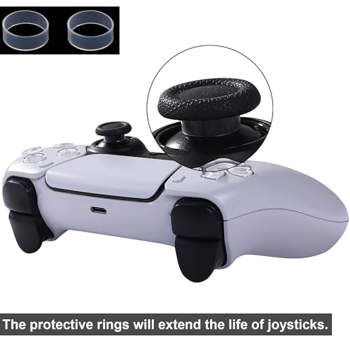 Ikpek 8 Pack Black Replacement Thumbsticks for DualSense PS5 Controller, Custom Analog Thumb Stick Joystick Grip Replacement for Playstation 5 Controller, for PS4 All Model Controller