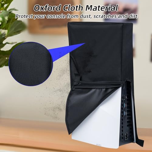 Mcbazel Vertical Dust Cover for PS5 Slim Console Only, Precision Cut Protective Case Anti Scratch Cover Sleeve for PlayStation 5 Slim Console Digital and Disc Edition - Black