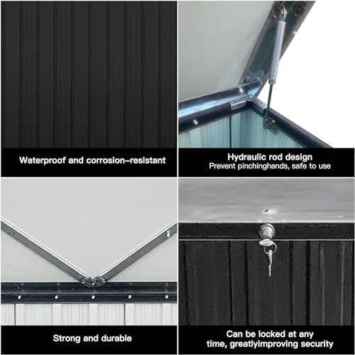 Jaxenor 350 Gallon Waterproof Outdoor Metal Storage Box