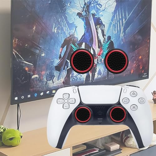 CTHTBZ 24PCS Non-Slip Silicone Analog Joystick Thumb Stick Grip Caps for PS2, PS3, PS4, PS5, Xbox One, Xbox Series X/S, Xbox 360, Switch Pro Controller (Black&White)