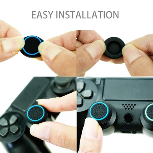 CTHTBZ 24PCS Non-Slip Silicone Analog Joystick Thumb Stick Grip Caps for PS2, PS3, PS4, PS5, Xbox One, Xbox Series X/S, Xbox 360, Switch Pro Controller (Black&White)