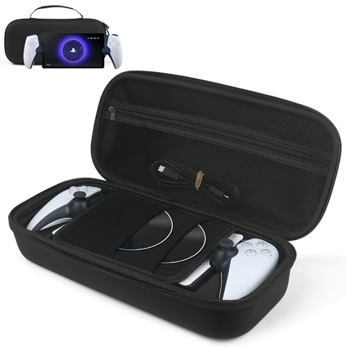 Bougraite Carrying Case for PlayStation Portal Remote Player, Hard EVA Shell Portable Travel Handbag, Durable Shockproof Anti-Scratch Full Protection Storage Bag for PlayStation 5 Portal, Black