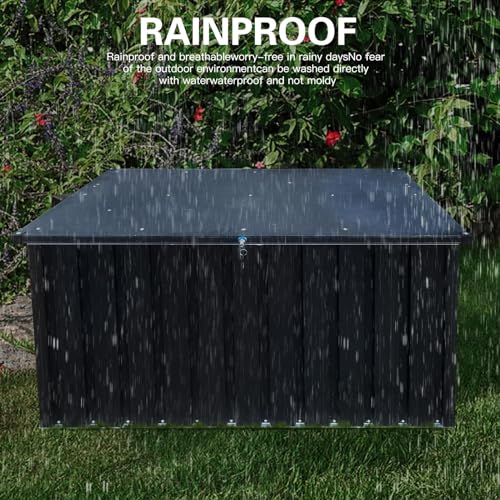 Jaxenor 350 Gallon Waterproof Outdoor Metal Storage Box