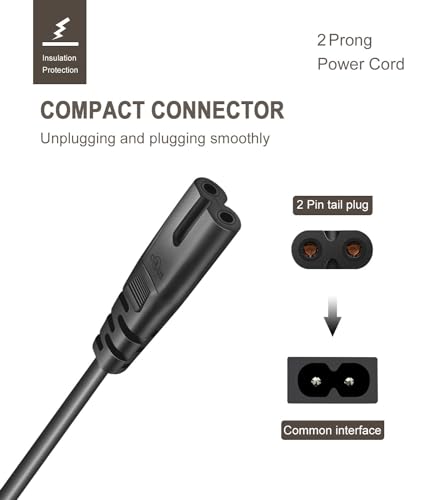 AC Power Cord Cable for Sony PS5 PS4 PS3 Playstation 5 4 3 Replacement Power Supply Wall Cable (10FT)