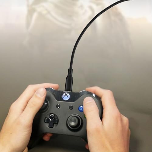 Charger Charging Cable for Xbox One Controller, Micro USB 2.0 Play Data Sync Nylon Braided Cord for Xbox One X, Xbox One S, wireless Controller, Playstation 4, PS4 Slim/Pro Controller (BLACK 2 PACK)