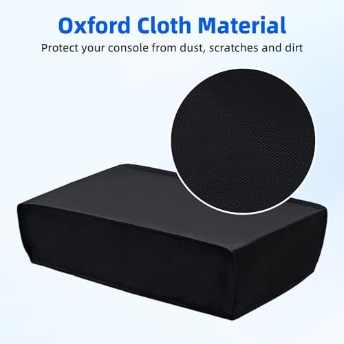 Wigearss Horizontal Mode Dust Cover For PS5 Slim Console 1680D Oxford cloth Anti-Scratch Dust Guard Backend cutaway design-Black