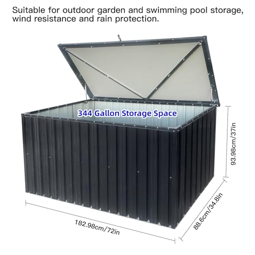 Jaxenor 350 Gallon Waterproof Outdoor Metal Storage Box
