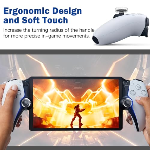 DLseego Thumb Grips Caps for Playstation Portal Remote Player, Full Protection Anti-Slip & Anti-Scratch Anti-Fingerprint Protective Cartoon Button Cap Cover 2 Thumb Stick Caps - White