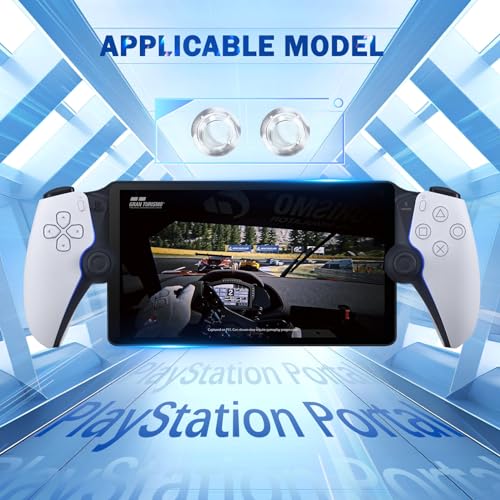 DLseego Thumb Grips Caps for Playstation Portal Remote Player, Full Protection Anti-Slip & Anti-Scratch Anti-Fingerprint Protective Cartoon Button Cap Cover 2 Thumb Stick Caps - White