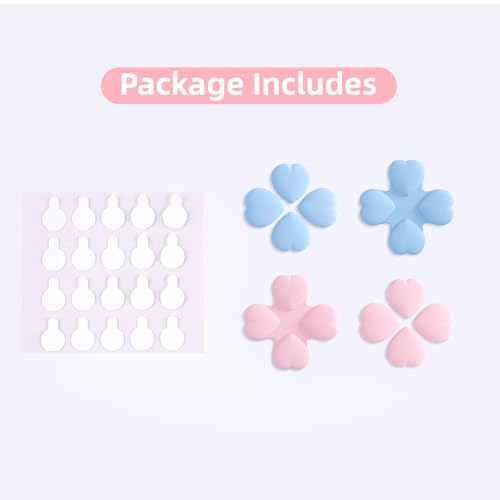 GeekShare Silicone Cross D-Pad Button Caps Set Heart Shape Joystick Cover - ABXY Key Buttons Sticker Compatible with Nintendo Switch/OLED Joy-Con - Pink & Blue