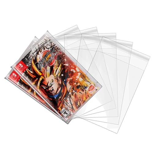 ASTONEY 100 PCS Resealable Sleeve OPP Plastic Bags for Nintendo Switch Game Case Resealable Protective Sleeve OPP Plastic Bags for NS Cartridge