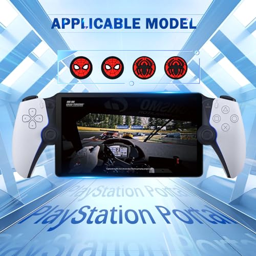 DLseego Thumb Grips Caps for Playstation Portal Remote Player, Full Protection Anti-Slip & Anti-Scratch Anti-Fingerprint Protective Cartoon Button Cap Cover 4 Thumb Stick Caps - Red