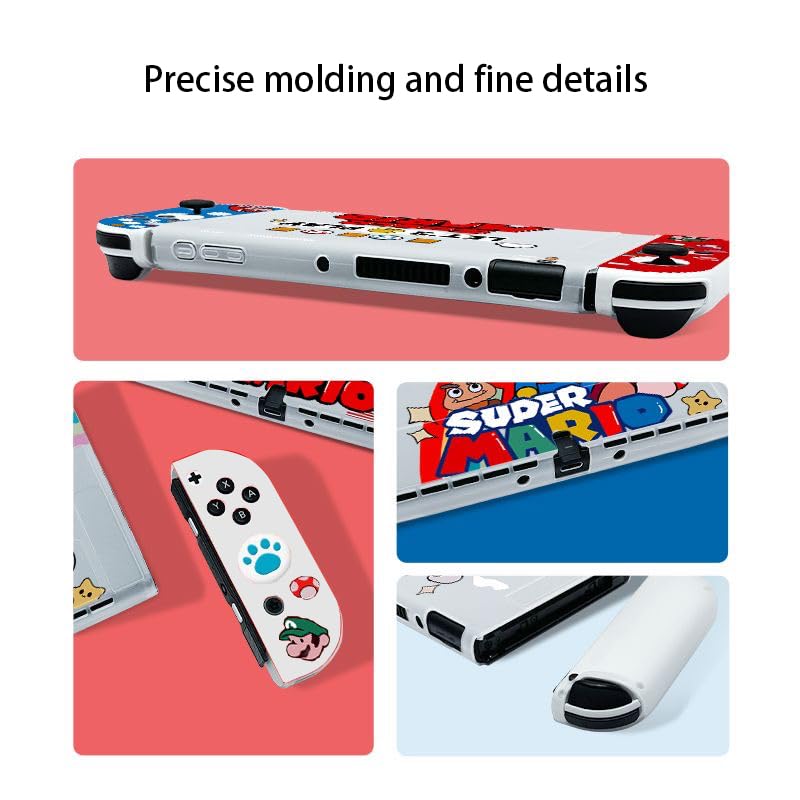 Protective Case Slim Cover Case Compatible with Nintendo Switch OLED and Joy-Con - Shock-Absorption and Anti-Scratch Skin Case for OLED Switch (Cartoon)