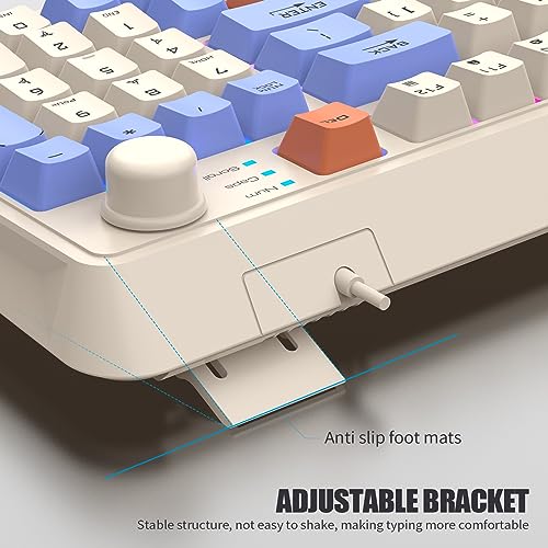 TROCHIN Gaming Keyboard Wired Mixed Rainbow Led Light Compact PC Slient Keyboard with Number Pad Dust-Proof Wired Gaming Keyboard 94 Keys for Computer/Laptop/Office/Gaming