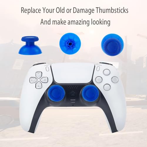 CTHTBZ 8PCS Replacement Thumbstick for PS5 Controller, Analog Joystick Thumb Grips Sticks Repair Kit Screwdriver Compatible with PS5 (Black)