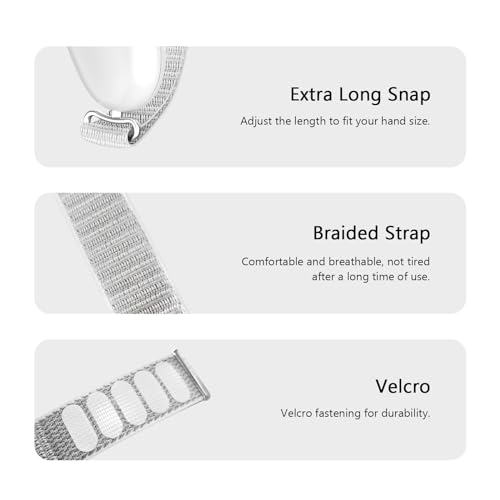 HZLucki Controller Grips Compatible with Meta/Oculus Quest 3, Adjustable Knuckle Straps Fits Most Hands, Soft Hand Cover for Quest 3 Accessories, Fit for Official Charging Dock Battery