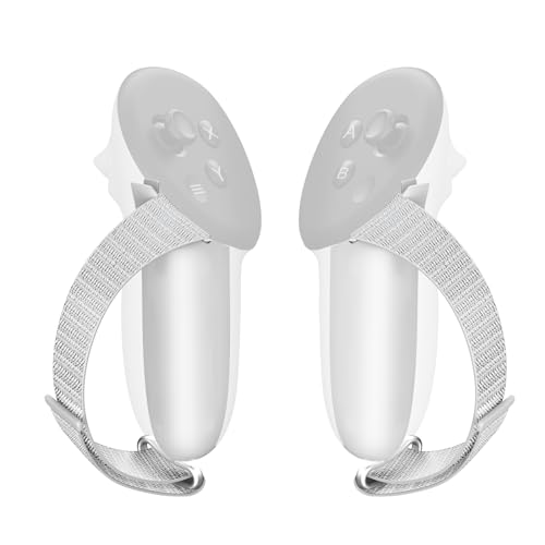 HZLucki Controller Grips Compatible with Meta/Oculus Quest 3, Adjustable Knuckle Straps Fits Most Hands, Soft Hand Cover for Quest 3 Accessories, Fit for Official Charging Dock Battery