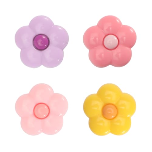 PERFECTSIGHT Switch Thumb Grips Caps, Cute Joystick Cap for Nintendo Switch/Switch Lite/Switch OLED, 4 Pcs Thumbstick Analog Stick Button Cover for NS Joycon Controller Accessories, 4 Color Flower