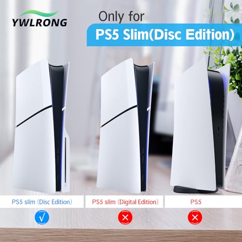 YWLRONG 4Pcs for PS5 Slim Stand Console Bracket Holder Flat Base Horizontal Stand Compatible with Sony Playstation 5 Slim Disc Edition Accessories(Transparent+Grey)