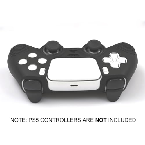 Bealuffe Controller Skin 2 Pack for PS5, Controller Cover for PS5 Silicone Protective Cover with Thumb Grip Caps