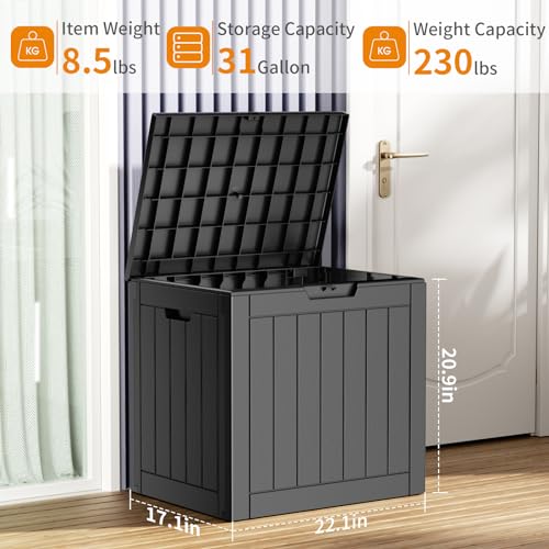 31 Gallon Resin Deck Box for Outdoor Storage