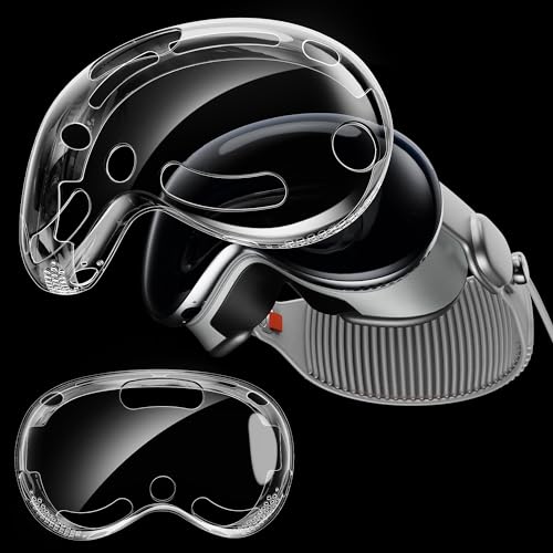 SkyArmor Upgrade TPU Protective Cover for Apple Vision Pro Case, Transparent TPU Anti-Scratch Soft Slim Screen Protective Cover for Vision Pro VR Headset Glasses Accessories 2024