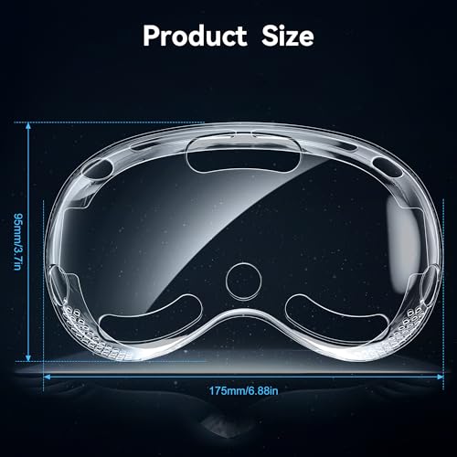 SkyArmor Upgrade TPU Protective Cover for Apple Vision Pro Case, Transparent TPU Anti-Scratch Soft Slim Screen Protective Cover for Vision Pro VR Headset Glasses Accessories 2024