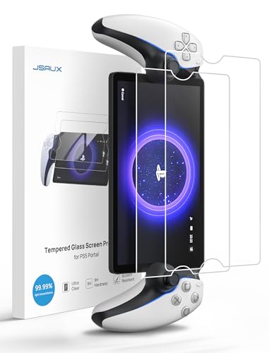 JSAUX PlayStation Portal Screen Protector 2-Pack, Ultra HD Tempered Glass Screen Protector for PS Portal Remote Player, 8 inch Anti-Scratch Screen Protector for PlayStation 5 Portal Remote Player