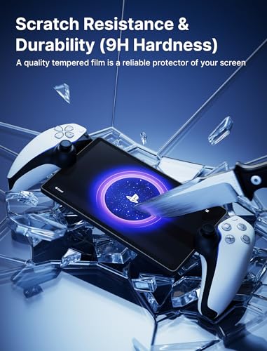 JSAUX PlayStation Portal Screen Protector 2-Pack, Ultra HD Tempered Glass Screen Protector for PS Portal Remote Player, 8 inch Anti-Scratch Screen Protector for PlayStation 5 Portal Remote Player