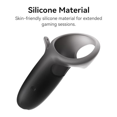 HZLucki Upgraded Controller Grips Compatible with Meta Quest 3 Accessories, Extended Gradient Silicone Controller Strap, Widened Adjustable Knuckle Straps Fits Most Hands (Black)