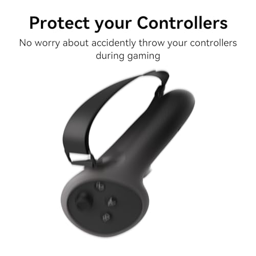 HZLucki Upgraded Controller Grips Compatible with Meta Quest 3 Accessories, Extended Gradient Silicone Controller Strap, Widened Adjustable Knuckle Straps Fits Most Hands (Black)