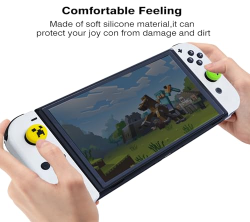 TIKOdirect Cute Thumb Grip Caps Compatible with Switch Joy-con/OLED/Switch Lite, Kawaii Joystick Cap Grip 4PCS Soft Silicone Protective Button Cover, Green