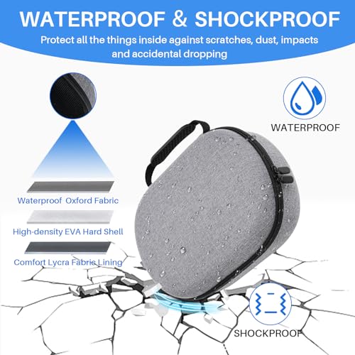 ZOOS for Apple Vision Pro Case Hard Carrying Case for Vision Pro Accessories VR Headset, Shockproof Waterproof Travel Case Storage Bag Compatible with Apple Vision Pro for Travel Home Storage, Grey