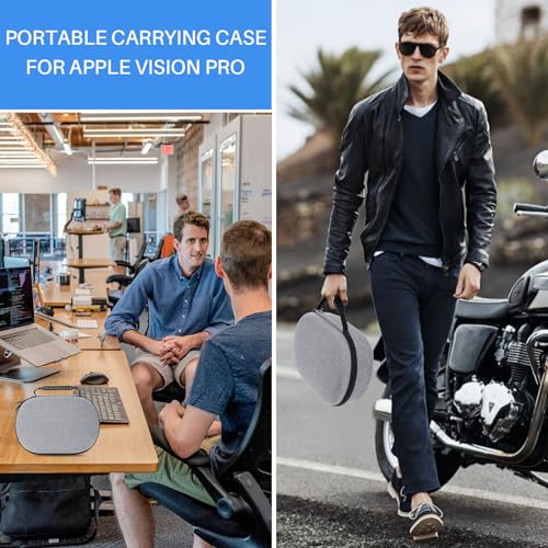 ZOOS for Apple Vision Pro Case Hard Carrying Case for Vision Pro Accessories VR Headset, Shockproof Waterproof Travel Case Storage Bag Compatible with Apple Vision Pro for Travel Home Storage, Grey
